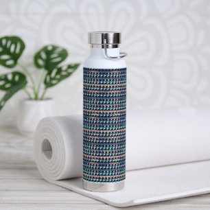 Abstract Textured Stripe Geometric Pattern 1325 Water Bottle