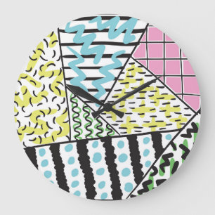 Abstract Three: Hand-Drawn Background Art. Large Clock