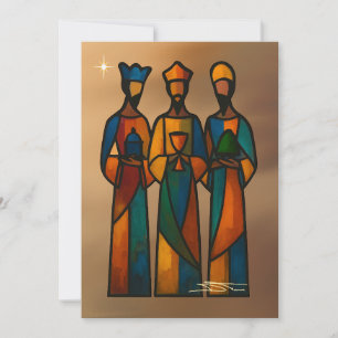 Abstract Three Wise Men Holiday Card