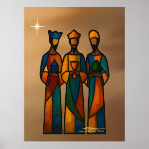 Abstract Three Wise Men Poster