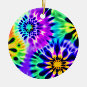 Abstract Tie dye Adire Pattern Ceramic Tree Decoration