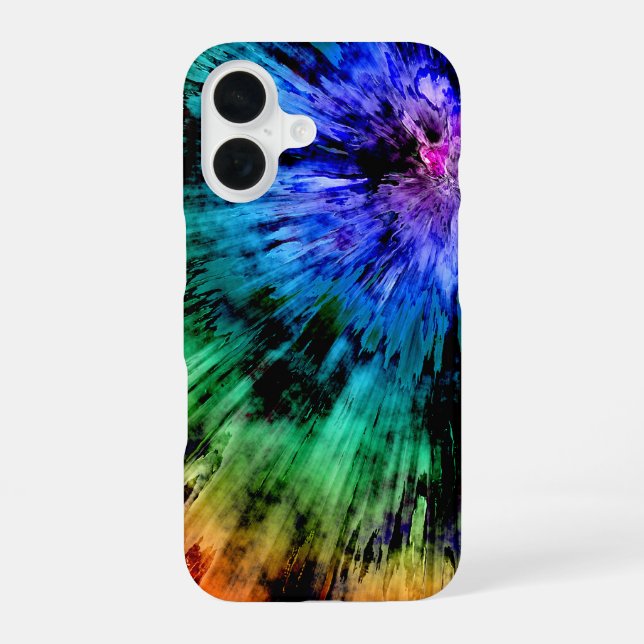 Abstract Tie Dye iPhone 16 Case (Back)