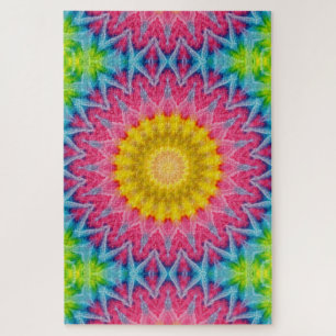 Abstract Tie Dye Medallion Design Jigsaw Puzzle