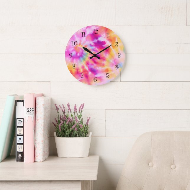 Abstract Tie Dye Style Wall Decor Clocks (Reading Room)