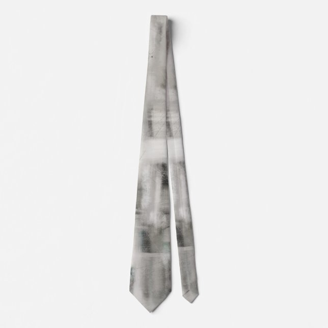 Abstract Tie Neutral Grey White From Painting (Front)