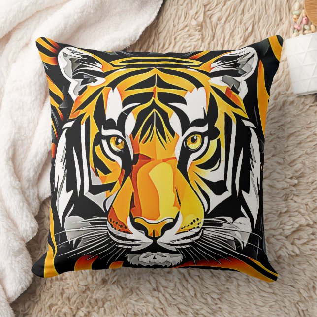 Abstract Tiger Art Cushion (Blanket)
