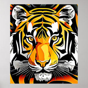 Abstract Tiger Art Poster