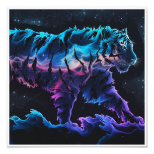 Abstract Tiger Conceptual Ink Art in Alcohol Paint Photo Print