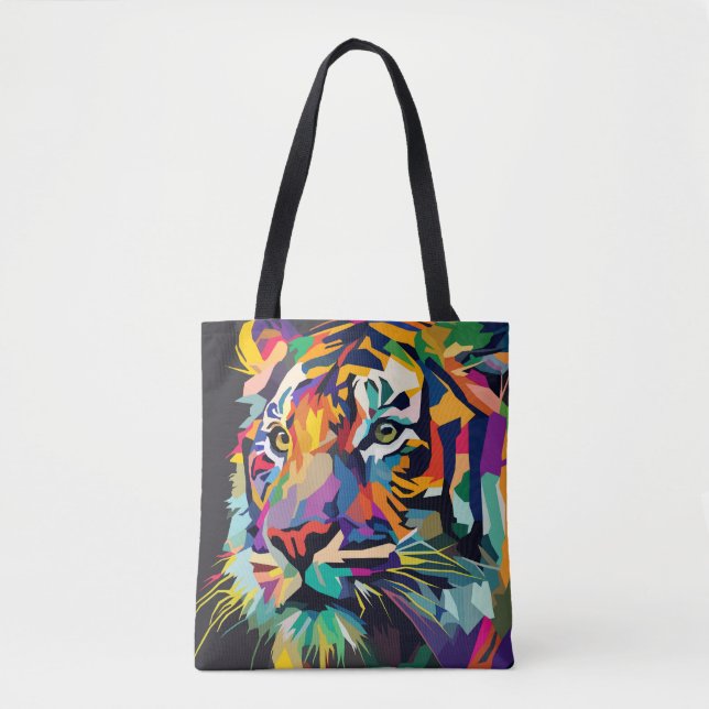  Abstract Tiger face Tote Bag (Front)