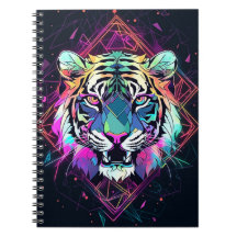 Abstract tiger with bright colours