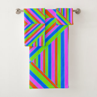 Abstract tile bath towel set