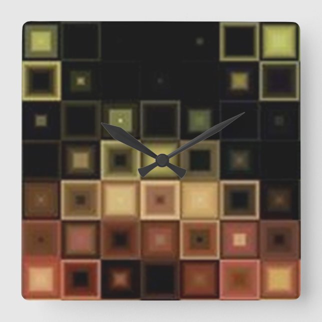 Abstract Tile Pattern - Wall Clock (Front)