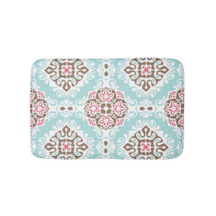 Abstract Tiled: Vintage Seamless Pattern Bath Mat