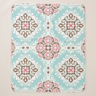 Abstract Tiled: Vintage Seamless Pattern Sherpa Blanket