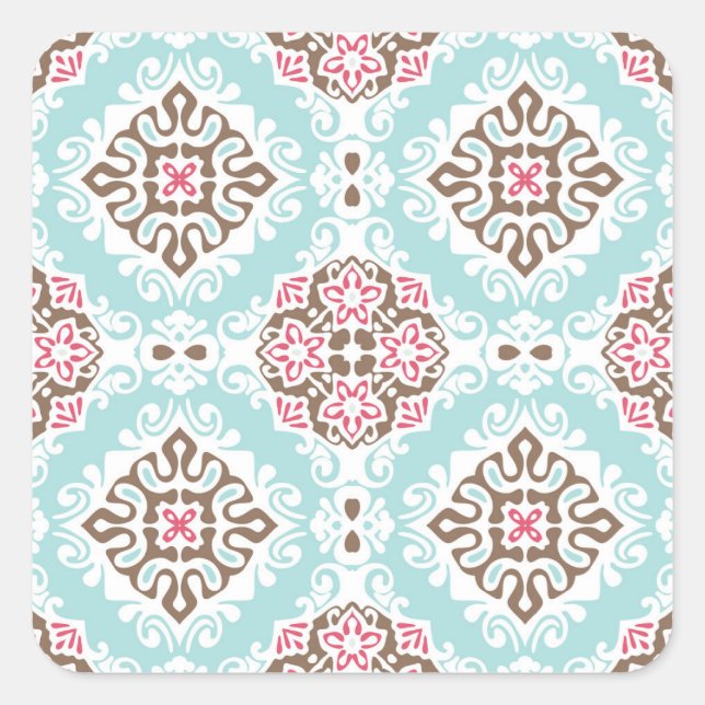 Abstract Tiled: Vintage Seamless Pattern Square Sticker (Front)