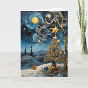 Abstract Time Art Card Modern Christmas Greeting