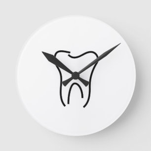Abstract tooth graphic round clock
