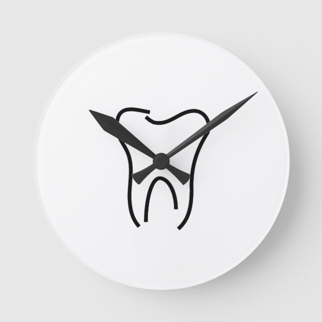 Abstract tooth graphic round clock (Front)
