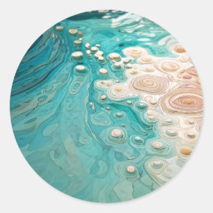 Abstract Topographic Ocean Art Classic Round Sticker