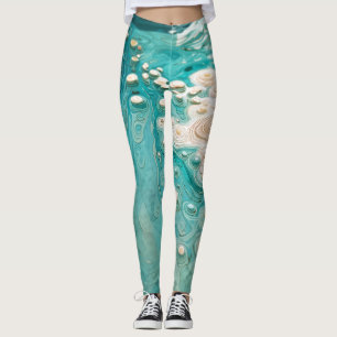 Abstract Topographic Ocean Art Leggings