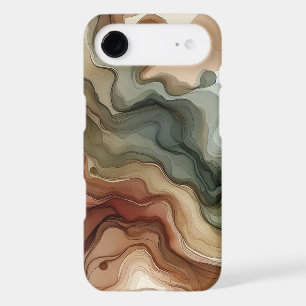 Abstract Topographic Phone Case — Earth Tone Art D