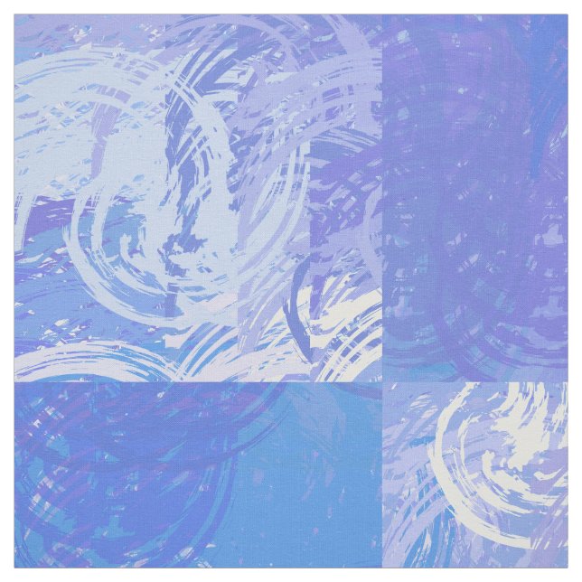 Abstract Tossed Turquoise and Purple Fabric (Swatch)