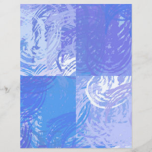 Abstract Tossed Turquoise Purple Scrapbook Paper