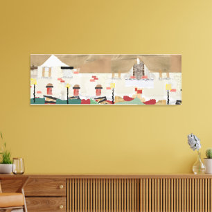 abstract townhouse design in torn paper image canvas print