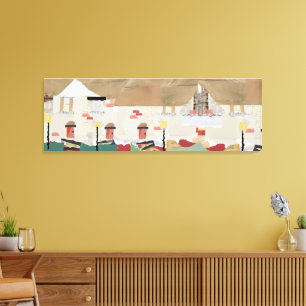 abstract townhouse design in torn paper image  canvas print