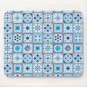 Abstract traditional Blue Art Mouse Mat