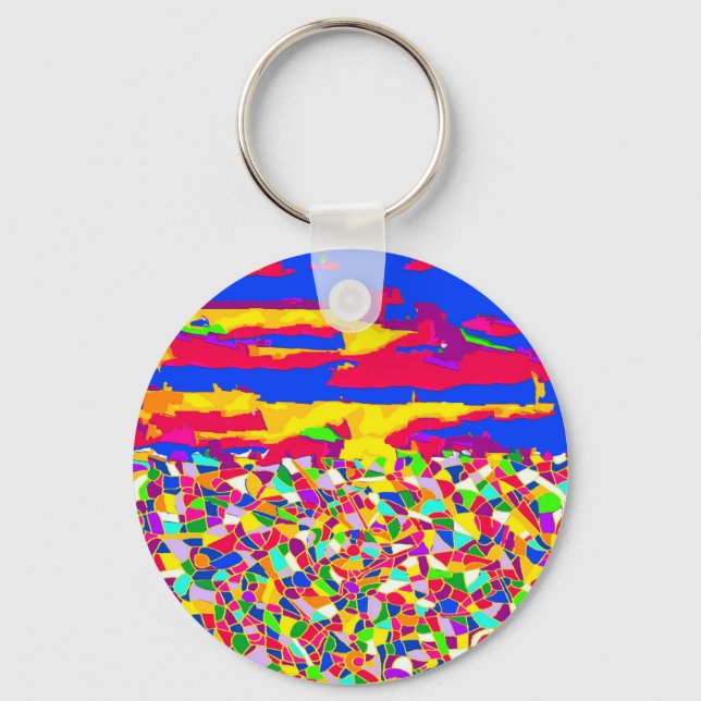 Abstract Transcendence-oil painting Key Ring (Front)