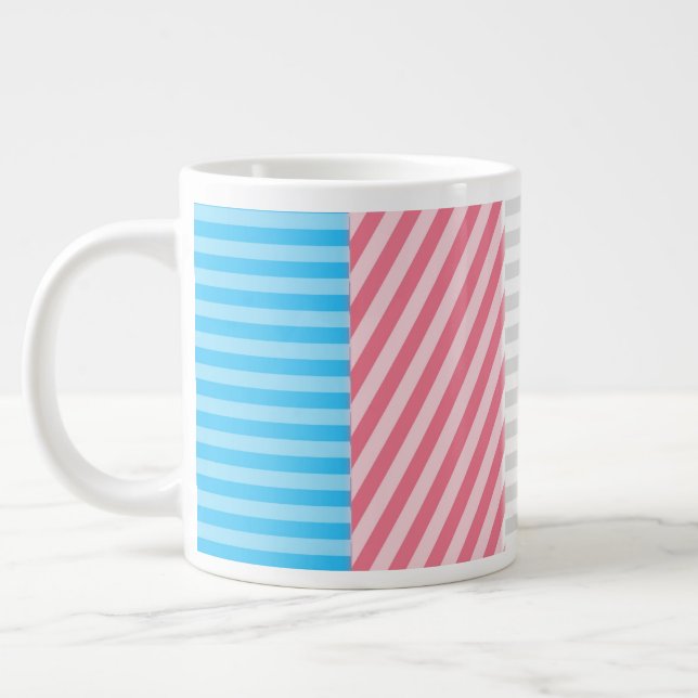 Abstract Transgender Pride Flag   Large Coffee Mug (Left)