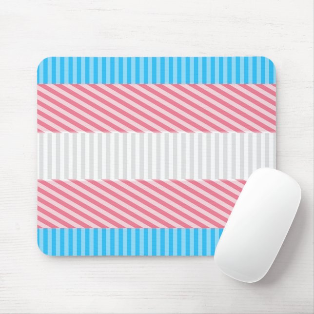 Abstract Transgender Pride Flag   Mouse Mat (With Mouse)