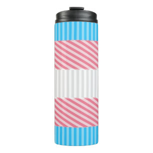 Abstract Transgender Pride Flag Thermal Tumbler