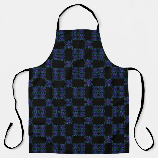 Abstract Translucent Layered Line Repeat Pattern Apron (Front)