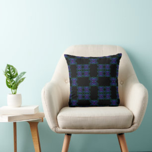 Abstract Translucent Layered Line Repeat Pattern Cushion