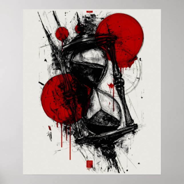 Abstract Trash Polka Hourglass Poster (Front)