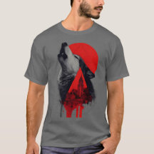 Abstract Trash Polka Howling Wolf Cityscape