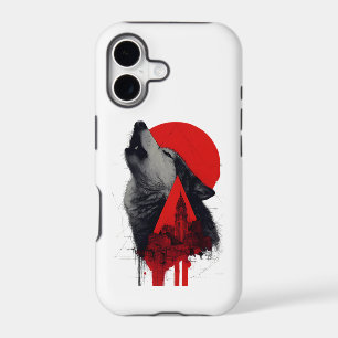 Abstract Trash Polka Howling Wolf Phone Case