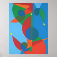 Abstract Treble Clef Blue Harmony Print