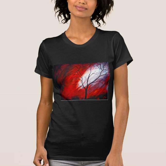 Abstract Tree and Red Sky T-Shirt (Front)
