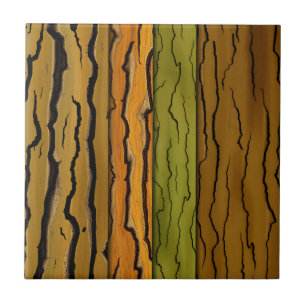 Abstract Tree Bark Patterns with Earthy Browns  Tile