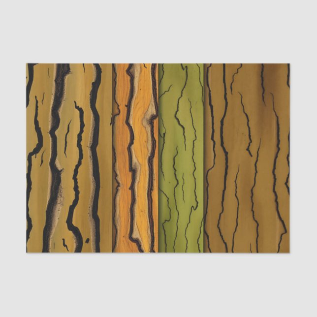 Abstract Tree Bark Patterns with Earthy Browns  Tissue Paper (Front)