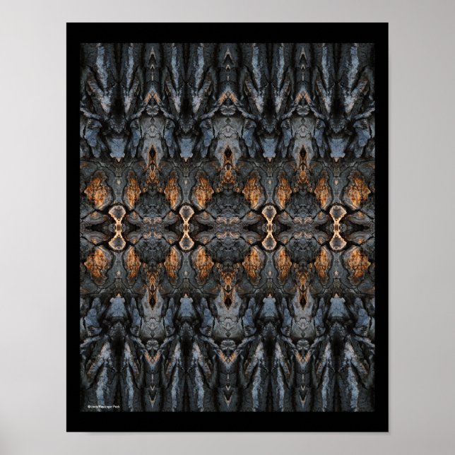 Abstract Tree Bark Wood Pattern Poster (Front)