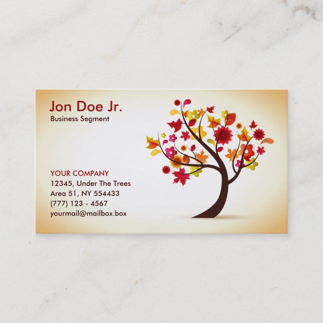 Abstract tree business card (Front)