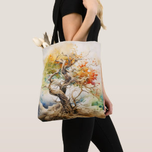 Abstract Tree Colours Tote Bag