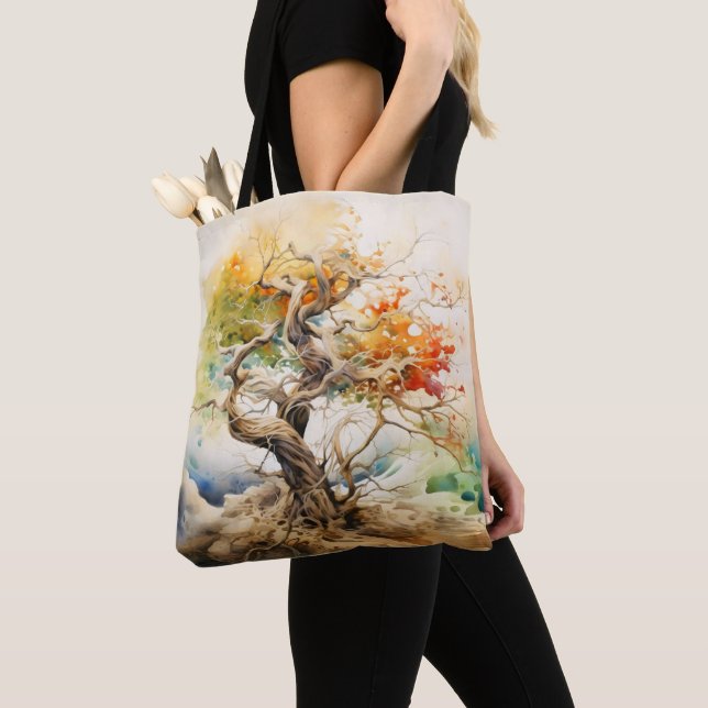 Abstract Tree Colours Tote Bag (Close Up)