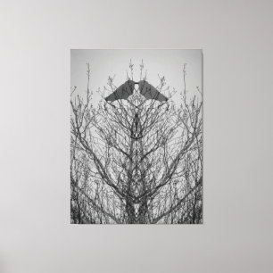 Abstract tree crow bird print
