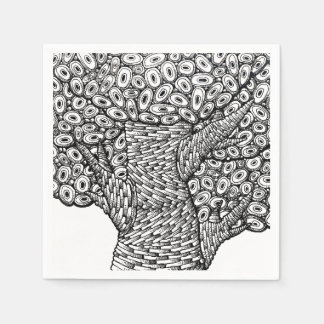 Abstract Tree Drawing Oval Shapes Design Napkin