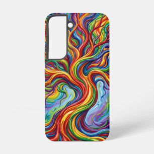 Abstract Tree Life Rainbow Melting Samsung Cases